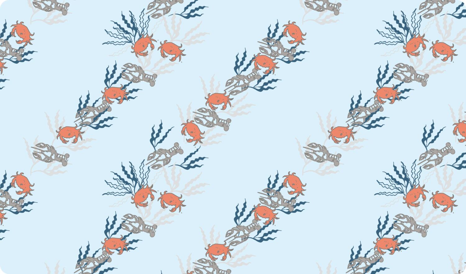 Surface Pattern design by Deborah Rhodes - Crab & Lobster 2