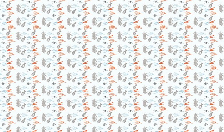 Surface Pattern design by Deborah Rhodes - Crustacean Stripes vertical