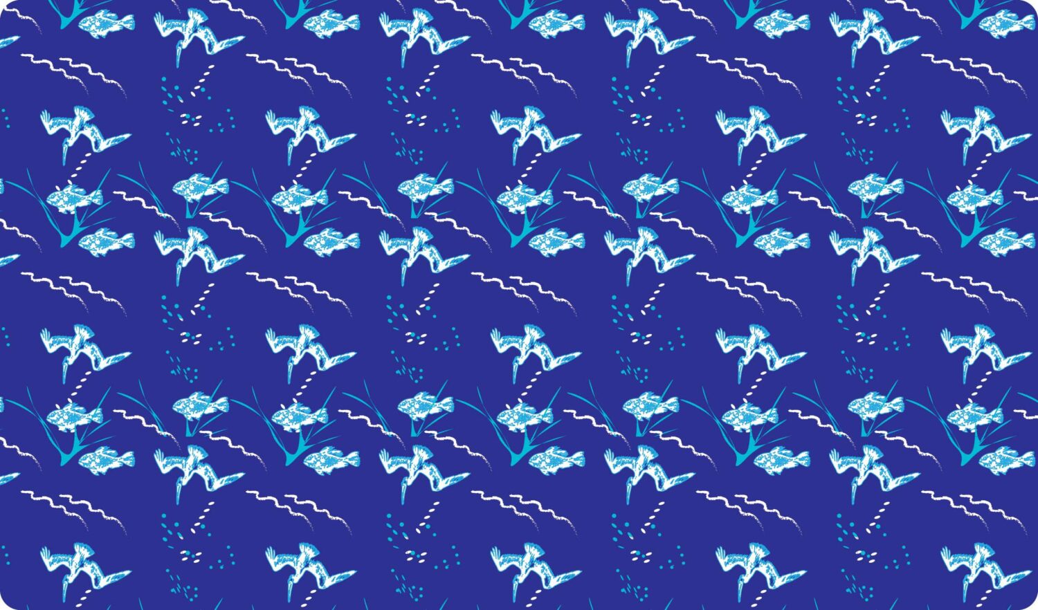 Surface Pattern design by Deborah Rhodes - Fishing Pelican